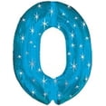 thumbnail image 1 of PMU Number Zero Shape 38 Inch Metallic Blue Sparkle Mylar Balloon Pkg/1, 1 of 1