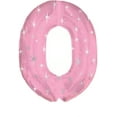 thumbnail image 1 of PMU Number Zero Shape 38 Inch Metallic Pink Sparkle Mylar Balloon Pkg/1, 1 of 1