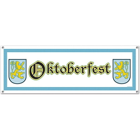 PMU Oktoberfest Sign Banner 5ft x 21in Hanging Party Decoration and Accessory (1/pkg) Pkg/1