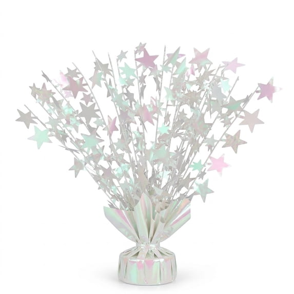 PMU Bursting Star Centerpiece- Opal Iridescent Balloon Weights, table Centerpiece for Graduation, Birthdays, Halloween, Veterans, Party & Independence Day Celebration-15in / 7.34cm