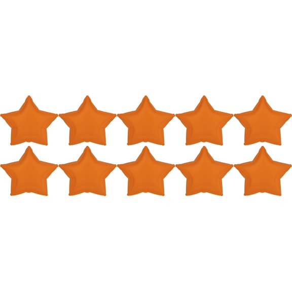 PMU Orange Star Shaped 18 Inch Mylar Foil Balloon Birthday Party Wedding Baby Shower Decorations Pkg/10