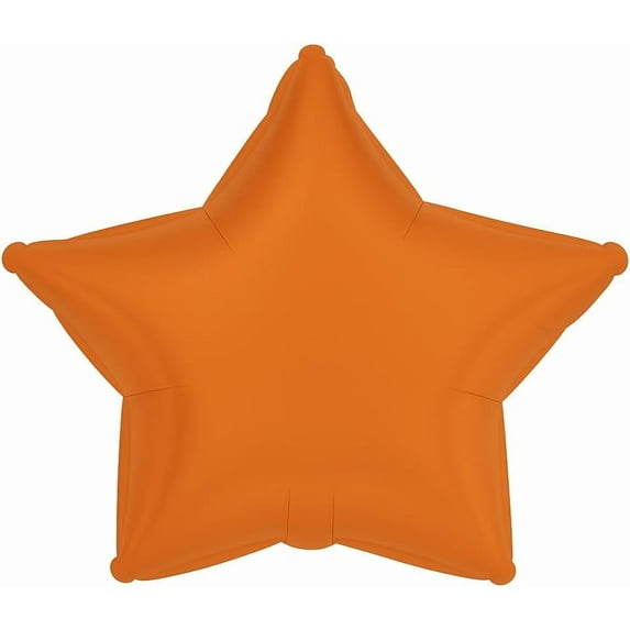PMU Orange Star Shaped 18 Inch Mylar Foil Balloon Birthday Party Wedding Baby Shower Decorations Pkg/5