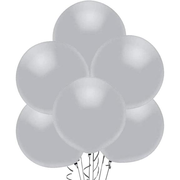 PMU Outdoor Display Balloons 17 Inch PartyTex Premier Metallic Shining Platinum Latex Pkg/25