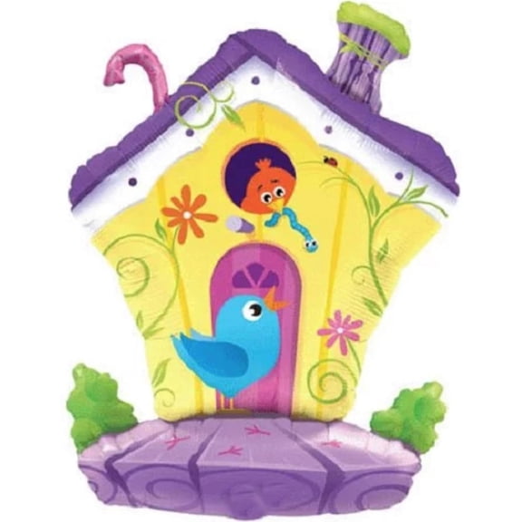 PMU Party Themes Decorated Bird House 35in Mylar-Foil Balloon (1/pkg) Pkg/1