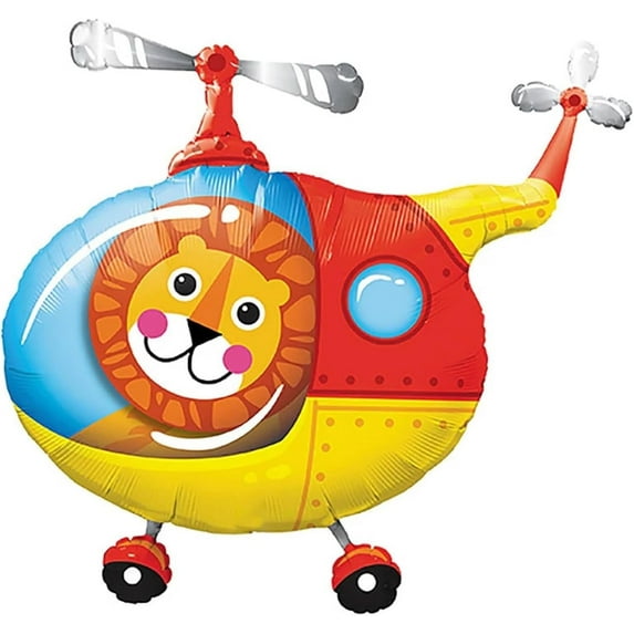 PMU Party Themes Lion Helicopter Pilot 35in Mylar-Foil Balloon (5/pkg) Pkg/1