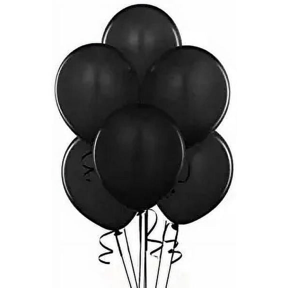 PMU PartyTex Pitch Black Permium 12 Inch Latex Balloons Pkg/12