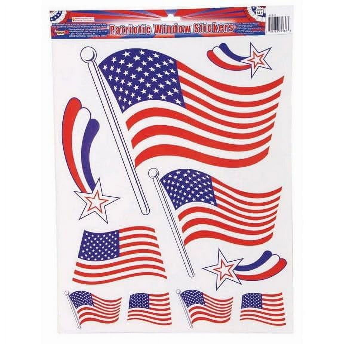 PMU Patriotic American Flag Stickers, American Party 4th of July Stickers, Patriotic USA Party Decorations Stickers for Holidays, Veterans, Election & Independence Day, (10/Pkg) Pkg/1
