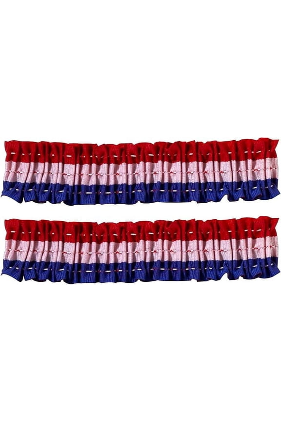 Patriotic Garters, Red White & Blue American Flag Design, 4th of July Decorations, Patriotic Party Costume Accessory, for Holidays, Veterans, Election & Independence Day, (2/Pkg) Pkg/1