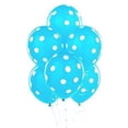 thumbnail image 1 of PMU Polka Dot Balloons 11in Premium Turquoise with All-Over print white Dots Pkg/12, 1 of 1