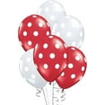 thumbnail image 1 of PMU Polka Dot Balloons - Multicolor Small Balloons for Birthdays, Weddings, Christmas, Halloween, Anniversaries, Baby Shower & Party Favors Supplies - 11 Inch Crystal Red and Metallic Silver, Pkg/25, 1 of 1