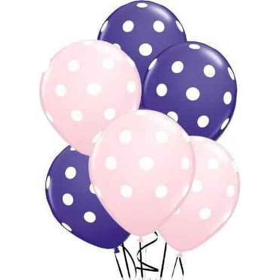 PMU Polka Dot Balloons - Multicolor Small Balloons for Birthdays, Weddings, Christmas, Halloween Anniversaries, Baby Shower & Party Favors Supplies - 11 Inch Purple and Pink, Pkg/50