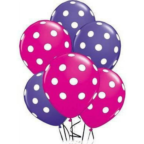 PMU Polka Dot Balloons - Multicolor Small Balloons for Birthdays, Weddings, Christmas, Halloween Anniversaries, Baby Shower & Party Favors Supplies - 11 Inch Purple and Hot Pink, Pkg/100