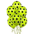 thumbnail image 1 of PMU Polka Dot Balloons Party-Tex 11 inch Premium Lime Green with All-Over Print Black Polka Dots Pkg/100, 1 of 1