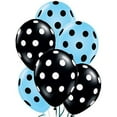 thumbnail image 1 of PMU Polka Dot Balloons Party-Tex 11in Premium Pearl Blue and Black with All-Over print Black and White Dots Pkg/100, 1 of 1