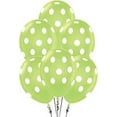 thumbnail image 1 of PMU Polka Dot Balloons PartyTex 11 Inch Premium Lime Green with All-Over print white Dots Pkg/6, 1 of 1