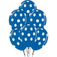 thumbnail image 1 of PMU Polka Dot Balloons PartyTex 11 Inch Premium Sapphire Blue with All-Over Print White Dots Pkg/50, 1 of 1