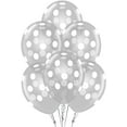 thumbnail image 1 of PMU Polka Dot Balloons PartyTex 12 Inch Crystal Clear with All-Over Print White Dots Pkg/50, 1 of 1