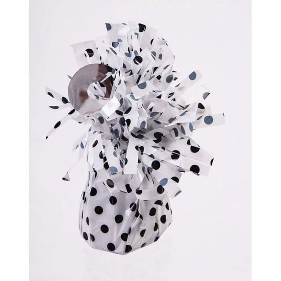PMU Polka Dot Kisses Balloon Weights - Decorative Balloon Weight for Christmas, Thanksgiving, Birthday, Party Favors, Wedding & Baby Shower - 6oz. White With Black, Pkg/6