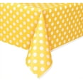 thumbnail image 1 of PMU Polka Dot Table Cover Yellow Plastic Rectangle 54" x 84" Tablecloth Square Wipeable Waterproof Disposable Party Decoration Great for Dining, Parties, Picnics, Bbq's, Summer Gatherings Pkg/1, 1 of 1