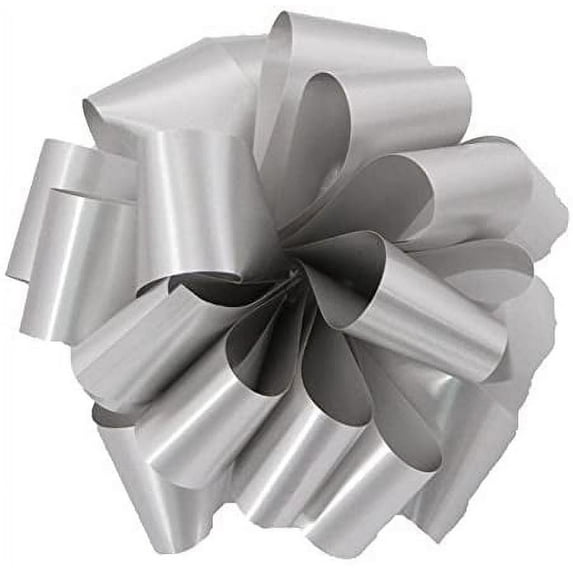 PMU Pom Pom - Pull Out Bows 4 Inch Silver (10/Pkg) Pkg/1