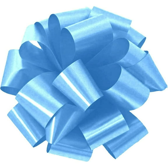 PMU Pom-Pom Pull-Apart - Pull Out Bows for Wedding, Birthdays & Anniversaries - Ribbon Bows for Flowers & Basket Decoration - Large Bow for Gift Wrapping - Baby Blue 5 Inch 20 Loops (3/pkg) Pkg/1
