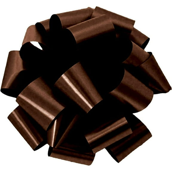 PMU Pom-Pom Pull-Apart - Pull Out Bows for Wedding, Birthdays & Anniversaries - Ribbon Bows for Flowers & Basket Decoration - Large Bow for Gift Wrapping - Chocolate 5 Inch 20 Loops (3/pkg) Pkg/1