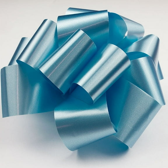 PMU Pom Pom - Pull Out Bows 5 Inch Light Blue Pkg/10