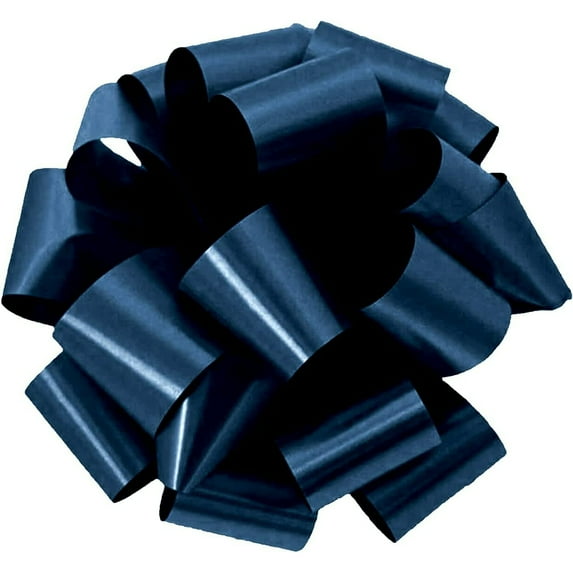 PMU Pom-Pom Pull-Apart - Pull Out Bows for Wedding, Birthdays & Anniversaries - Ribbon Bows for Flowers & Basket Decoration - Large Bow for Gift Wrapping - Navy 5 Inch 20 Loops (3/pkg) Pkg/1