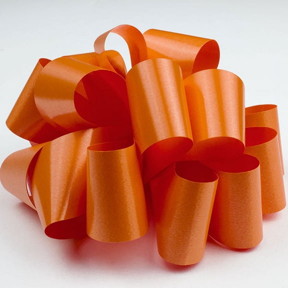 PMU Pom Pom - Pull Out Bows 5 Inch Orange Pkg/10