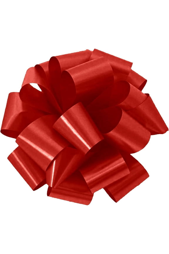 Pom-Pom Pull-Apart - Pull Out Bows for Wedding, Birthdays & Anniversaries - Ribbon Bows for Flowers & Basket Decoration - Large Bow for Gift Wrapping - Red 5 Inch 20 Loops (1/pkg) Pkg/1