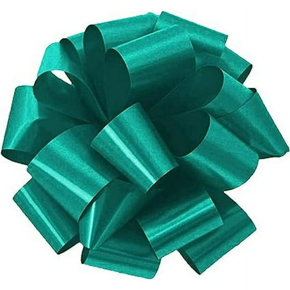 PMU Pom-Pom Pull-Apart - Pull Out Bows for Wedding, Birthdays & Anniversaries - Ribbon Bows for Flowers & Basket Decoration - Large Bow for Gift Wrapping - Teal 5 Inch 20 Loops (3/pkg) Pkg/1