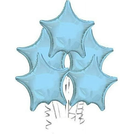 PMU Powder Blue Star Balloon (22 Inch Mylar) Pkg/25
