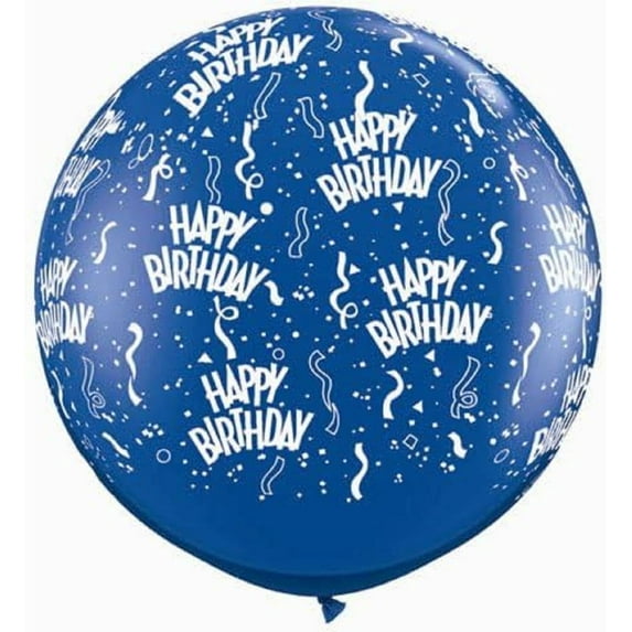 PMU Premium Latex Balloons - Jumbo Size Balloons for Birthdays, Indoor & Outdoor Party Events & Decoration Supplies - Made in USA, 36 Inch Blue "Happy Birthday", Pkg/12