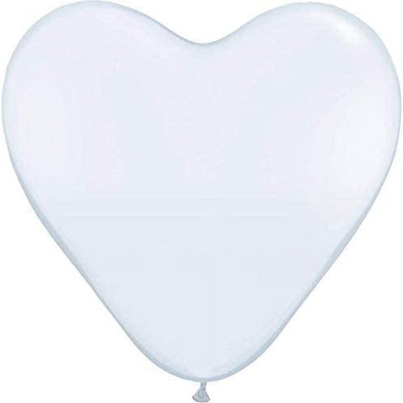PMU Premium Latex Balloons - Jumbo Size Balloons for Birthdays, Wedding Parties, Baby Shower, Indoor & Outdoor Party Events & Decoration Supplies - Made in USA, 36 Inch White Heart, Pkg/12