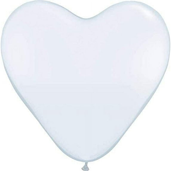 PMU Premium Latex Balloons - Jumbo Size Balloons for Birthdays, Wedding Parties, Baby Shower, Indoor & Outdoor Party Events & Decoration Supplies - Made in USA, 36 Inch White Heart, Pkg/1