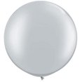 thumbnail image 1 of PMU Premium Latex Balloons - Jumbo Size Balloons for Birthdays, Wedding Parties, Baby Shower, Indoor & Outdoor Party Events & Decoration Supplies - Made in USA, 36 Inch Silver, Pkg/2, 1 of 7
