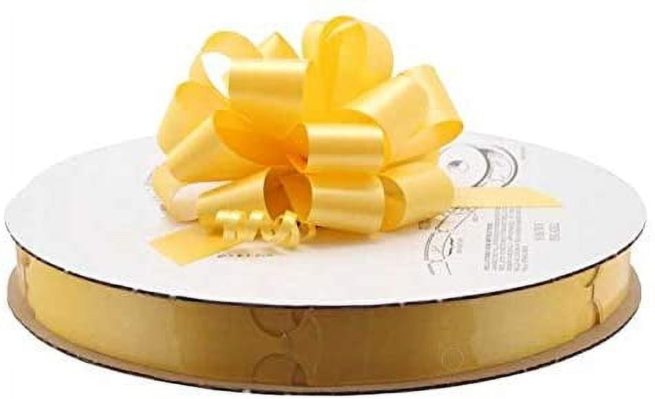 PMU Pull String Bows 8 Inch Daffodil Yellow (50/Reel) Pkg/1