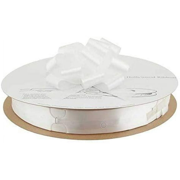 PMU Pull String Bows 8 Inch White (50/Reel) Pkg/1