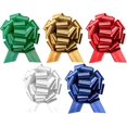thumbnail image 1 of PMU Pull String Bows Assorted (Blue, Green, Gold, Red and White) 8 Inch 20 Loops (2 & 1/2 Inch Ribbon) 3pcs (3/pkg)Pkg/1, 1 of 2