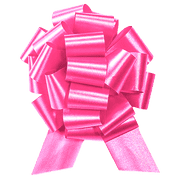 PMU Pull String Bows - Gift Bows for Wedding, Birthdays & Anniversaries - Ribbon Bows for Flowers & Basket Decoration - Large Bow for Gift Wrapping - Rose Azalea 8 Inch 20 Loops 1/pkg Pkg/1