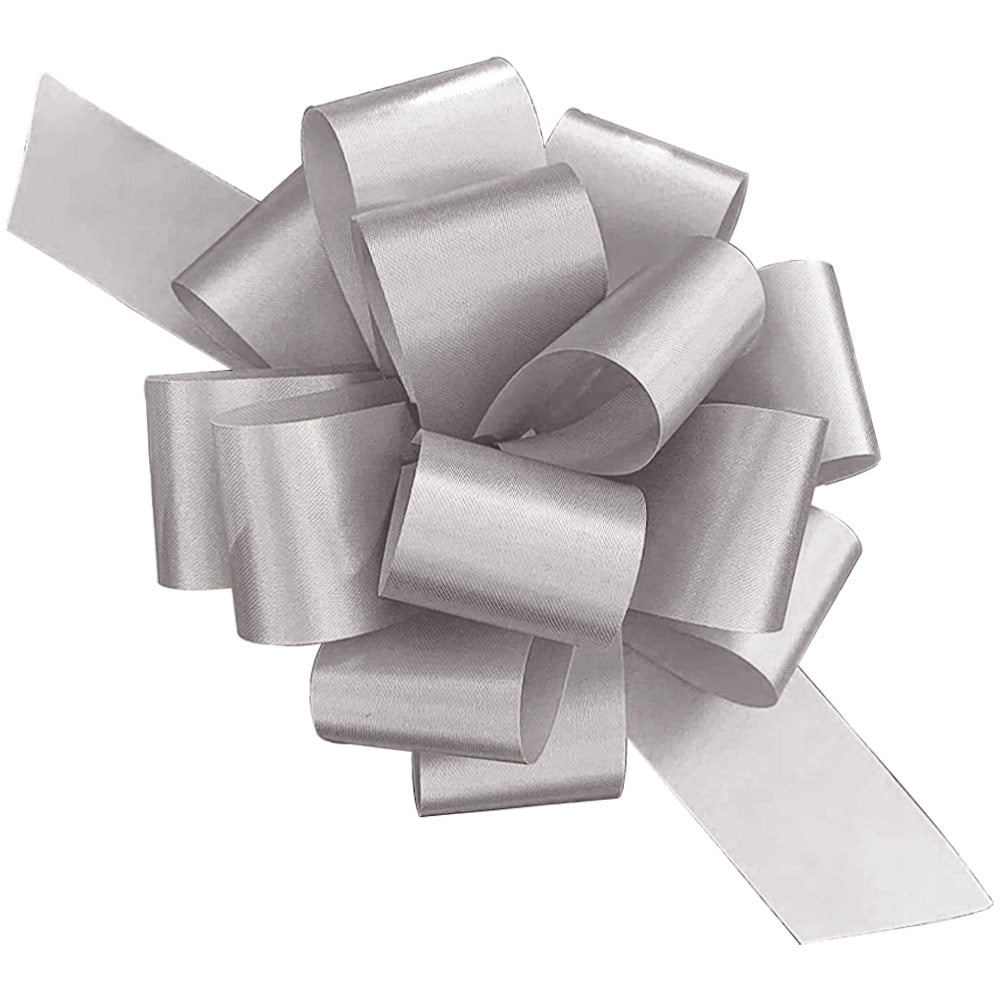 Knitial Silver Ribbon 1-1/2 x 50 Yard Grosgrain Ribbon for Gift Wrapping Hair Bows, Decorations, Flower Arranging
