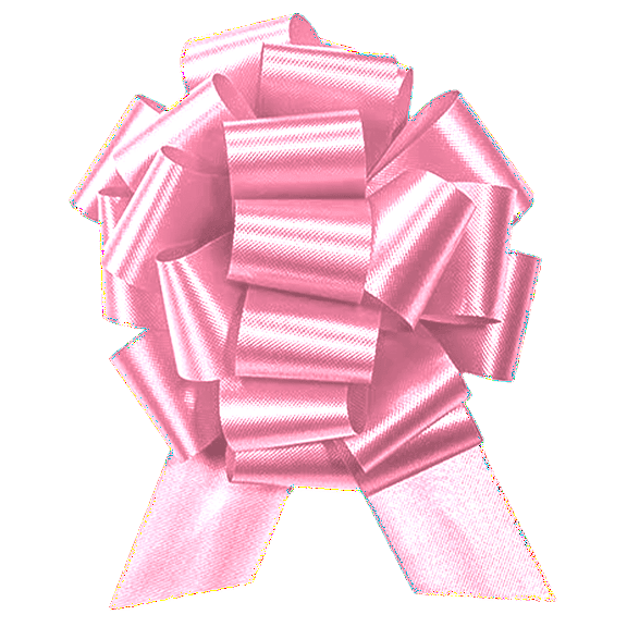 PMU Pull String Bows - Gift Bows for Wedding, Birthdays & Anniversaries - Ribbon Bows for Flowers & Basket Decoration - Large Bow for Gift Wrapping - Pink 8 Inch 20 Loops (1/pkg) Pkg/1