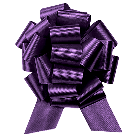 PMU Pull String Bows - Gift Bows for Wedding, Birthdays & Anniversaries - Ribbon Bows for Flowers & Basket Decoration - Large Bow for Gift Wrapping - Purple 8 Inch 20 Loops (10/pkg) Pkg/1