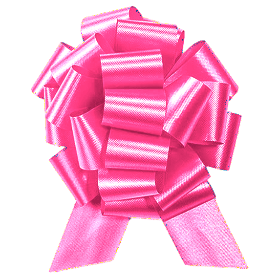 PMU Pull String Bows - Gift Bows for Wedding, Birthdays & Anniversaries - Ribbon Bows for Flowers & Basket Decoration - Large Bow for Gift Wrapping - Rose 8 Inch 20 Loops (3/pkg) Pkg/1