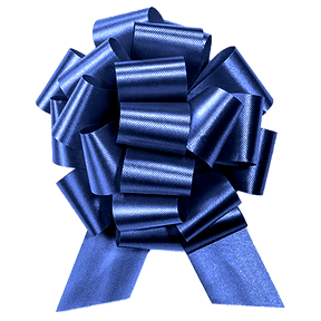 PMU Pull String Bows - Gift Bows for Wedding, Birthdays & Anniversaries - Ribbon Bows for Flowers & Basket Decoration - Large Bow for Gift Wrapping - Royal Blue 8 Inch 20 Loops (1/pkg) Pkg/1