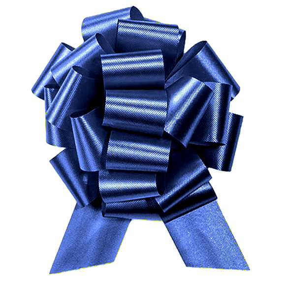 PMU Pull String Bows - Gift Bows for Wedding, Birthdays & Anniversaries - Ribbon Bows for Flowers & Basket Decoration - Large Bow for Gift Wrapping - Royal Blue 8 Inch 20 Loops (3/pkg) Pkg/1