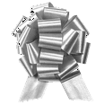 thumbnail image 1 of PMU Pull String Bows - Gift Bows for Wedding, Birthdays & Anniversaries - Ribbon Bows for Flowers & Basket Decoration - Large Bow for Gift Wrapping - Silver 8 Inch 20 Loops (10/pkg) Pkg/1, 1 of 1