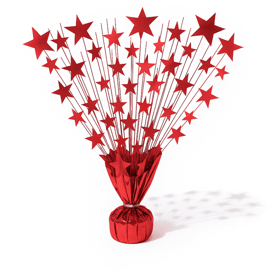 PMU Bursting Star Centerpiece- Red Balloon Weights, table Centerpiece for Graduation, Birthdays, Halloween, Veterans, Party & Independence Day Celebration-15in / 7.34cm