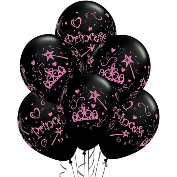 PMU Round Pink-Onyx Black 11 Inches latex Balloon Pkg/25