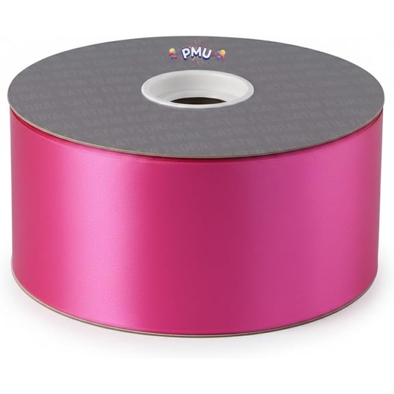 PMU Smooth Water Resistant Floral Satin Ribbon 2 3/4 Inch X 100 Yards Poly Cerise Perfect for Florists, Gift Wrapping, Wedding Decor (1/Pkg) Pkg/1